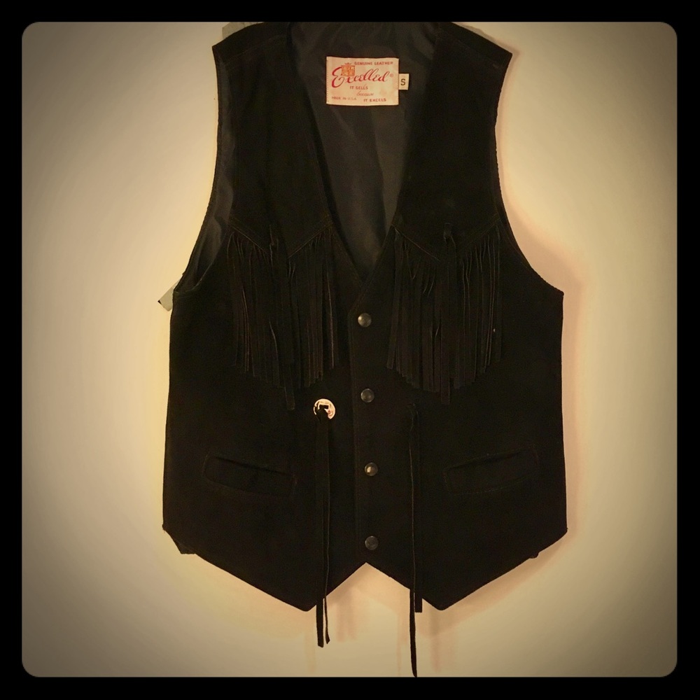 Women's Vintage Suede Fringed Vest